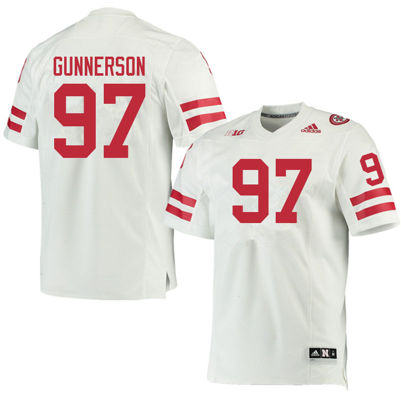 Men #97 Blaise Gunnerson Nebraska Cornhuskers College Football Jerseys Sale-White
